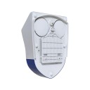 Sirena Zigbee da esterno allarme 95 dB con protezione anti-manomissione, alimentazione solare e USB-C, batteria 18650, IPX5, bianco-blu, per casa 6