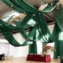 Široký krátký stropní závěs s průvlekovými kapsami 150 x 300 cm polyesterová drapérie na fotopozadí, oslavy a svatební výzdobu 2