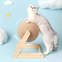 Sisal kradsebold til katte 16 cm med L træstativ Design kradsetræ Naturlige materialer Møbelbeskyttelse Klotræning 4