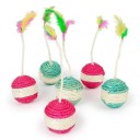 Sisal-raapimapallo höyhenellä 6,5 cm Kissanlelu Sisal-lelu kissanpennulle 3