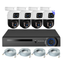 Sistema de câmaras de segurança 6MP 4 câmaras set DVR 4 canais ligação por cabo branco para monitorização de casa, empresa e espaços de entrada 1