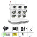Sistema de câmaras de segurança WiFi PTZ 8 canais NVR 6 câmaras ligação sem fios detecção de pessoas para monitorização de casa e propriedade 2