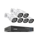 Sistema de cámaras de seguridad 8MP 6 cámaras 90° set de vigilancia aplicación móvil XMEye Pro blanco para monitoreo de casa, empresa y alrededores del objeto 1