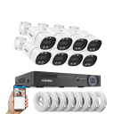Sistema de cámaras de seguridad 8MP 6 cámaras 90° set de vigilancia aplicación móvil XMEye Pro blanco para monitoreo de casa, empresa y alrededores 3