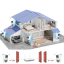 Sistema de cámaras de seguridad WiFi PTZ 8 canales NVR 3 cámaras blanco conexión inalámbrica detección de personas para monitoreo de casa y terreno 3