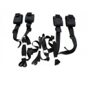 Sistema de correas textiles debajo del colchón con 4 salidas para esposas de velcro, fijación de manos y pies, fijación ajustable, embalaje discreto. 3