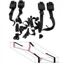 Sistema de correas textiles debajo del colchón con 4 salidas para esposas de velcro, fijación de manos y pies, fijación ajustable, embalaje discreto. 1