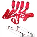 Sistema de correas textiles debajo del colchón con 4 salidas para esposas de velcro, fijación de manos y pies, fijación ajustable, embalaje discreto. 2