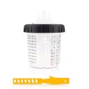 Sistema di bicchieri per pistola a spruzzo 600 ml Set da 10 pezzi con coperchi e filtro da 125 microni Adattatori M16 x 1,5 Trasparenti 4