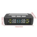 Sistema TPMS solar para automóvel com ecrã LCD 4 sensores externos carregamento USB Monitorização da pressão e temperatura dos pneus Instalação 2