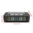 Sistema TPMS solare per auto con display LCD 4 sensori esterni ricarica USB Monitoraggio della pressione e temperatura degli pneumatici Installazione wireless 2