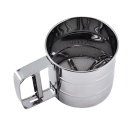 Sită de făină din oțel inoxidabil 15,5 x 10,5 x 9,3 cm Sită de bucătărie cu mâner Sită fină pentru copt prăjituri, plăcinte și produse de patiserie dulci și sărate 1