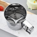 Sită de făină din oțel inoxidabil 15,5 x 10,5 x 9,3 cm Sită de bucătărie cu mâner Sită fină pentru copt prăjituri, plăcinte și produse de patiserie dulci și sărate 3