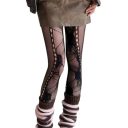 Síťované květinové punčocháče Průhledné punčochy s růžemi Sexy punčocháče s otvory Elegantní vzorované punčochy k šatům Kostým Móda 2