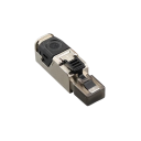 Síťový konektor RJ45 CAT6 CAT6A stíněný 40Gbps 2000MHz pro 22–24AWG kovový černo stříbrný opakovaně použitelný LAN kabel 3