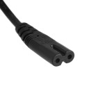 Síťový napájecí kabel 0,6 m Eurozástrčka a konektor C7 ve tvaru osmičky Pro nabíječky fotoaparátů a adaptéry notebooků Měď a PVC Černý 4