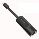 Síťový převodník USB-C na RJ45 2500Mbps LAN adaptér externí Ethernet karta Plug & Play černé provedení pro notebook PC 1