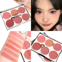 Six-Colour Powder Blush Palette 6 Shades Waterproof Cosmetic Face Palette American Doughnut Motif Buildable Pigment 3