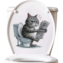 Sjov toiletklistermærke med kattemotiv 35 cm PVC vandtæt dekoration til WC originalt udseende og nem anvendelse 2