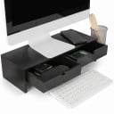 Skærmstand 47 x 18 x 11 cm med to skuffer og plads til tastaturet under bordpladen som organiserer til skrivebordet 7