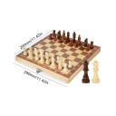 Skakbræt i træ, foldbart 29 x 29 cm, brætspil til børn og voksne, stort skaksæt, træbrikker, rejseskakspil 4