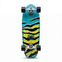 Skateboard Cruiser con diseño a rayas Longitud 78,7 cm Grip antideslizante Azul-negro y amarillo con ruedas negras Para la ciudad y carriles bici 2