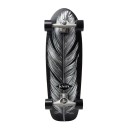 Skateboard cruiser con diseño de pluma Longitud 78,7 cm Trucos plateados Negro con ruedas negras Para andar por la ciudad y ciclovías 1