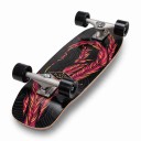 Skateboard Cruiser Con Motivo De Plumas Longitud 79,4 cm Camiones Plateados Negro Con Plumas Rojas Y Ruedas Negras Para Ciudad Y Carriles Bici 4