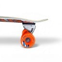 Skateboard med orange hjul og græskartryk 76,5 cm 30,12 tommer Flerlagd træplade med kicktail Hvid-orange Til at køre i byen 4