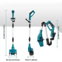 Skládací akumulátorový rotační kypřič půdy Bez baterie 21 V Záběr 200 mm Hloubka 150 mm Modrý Pro kypření záhonů 3