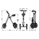 Skládací elektrická tříkolka 250 W 36 V mobility scooter bezkartáčový motor lithiová baterie 7,8 Ah nosnost 120 kg šedá pro dospělé 2