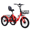 Skládací elektrická tříkolka se dvěma koši Motor 350 W Rychlost 30 km/h Dojezd 42 km Baterie 48 V LCD displej Rozměry 161 x 120 cm Do města 1