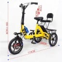 Skládací elektrická tříkolka se sedátkem a košem Motor 350 W Rychlost 20 km/h Dojezd 40 km Baterie 48 V 10,4 Ah Rozměry 114 x 64 x 115 cm 4