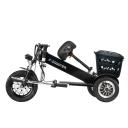 Skládací elektrická tříkolka se sedátkem Dva motory 250 W Rychlost 35 km/h Dojezd 30 km Baterie 36 V 13 Ah Rozměry 109 x 51 x 98 cm Černá 2