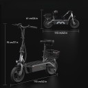 Skládací elektrický skútr se sedátkem Rychlost 25 km/h Dojezd 30 km Baterie 36 V 7,8 Ah Pneumatiky 10 palců Nosnost 120 kg Černý Do města 3
