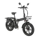 Skládací elektrokolo A20 s tlustými pneumatikami 20" × 4,0, motor 1000 W, vyjímatelná baterie 48V 18Ah, dojezd 100 km, 7 rychlostí, černé 6