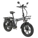 Skládací elektrokolo A20 s tlustými pneumatikami 20" × 4,0, motor 1000 W, vyjímatelná baterie 48V 18Ah, dojezd 100 km, 7 rychlostí, černé 7