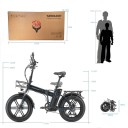 Skládací elektrokolo A20 s tlustými pneumatikami 20" × 4,0, motor 1000 W, vyjímatelná baterie 48V 18Ah, dojezd 100 km, 7 rychlostí, černé 2