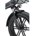 Skládací elektrokolo A20 s tlustými pneumatikami 20" × 4,0, motor 1000 W, vyjímatelná baterie 48V 18Ah, dojezd 100 km, 7 rychlostí, černé 11