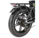 Skládací elektrokolo A20 s tlustými pneumatikami 20" × 4,0, motor 1000 W, vyjímatelná baterie 48V 18Ah, dojezd 100 km, 7 rychlostí, černé 10