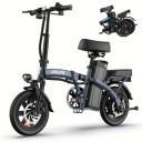 Skládací elektrokolo URLIFE s odnímatelnou baterií 48V 7,5Ah a druhým sedlem, nosnost 120 kg, dojezd 60 km, černé, městské 3