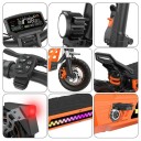 Skládací elektrokoloběžka s 10palcovými terénními pneumatikami, motor 1000 W, baterie 13Ah, dojezd 45 km, kotoučové brzdy, oranžovo-černá 9