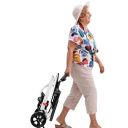 Skládací invalidný vozík Ľahký s brzdami Nosnosť 100 kg Hmotnosť 8,3 kg Výška 88 cm základňa 49 x 85 cm Čierny pre seniorov a cestovanie 3