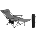 Skládací kempingové křeslo s opěrkou nohou a hlavy Nosnost 150 kg Rozměry 115 x 84 x 88,5 cm Oxford 600D a ocel Na rybaření i pláž 1