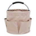 Skládací košík na nářadí s otočnými vnějšími kapsami a polstrovaným madlem objem 17 L průměr 28 cm a výška 28 cm na zahradní i ruční nářadí 5