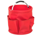 Skládací košík na nářadí s otočnými vnějšími kapsami a polstrovaným madlem objem 17 L průměr 28 cm a výška 28 cm na zahradní i ruční nářadí 3