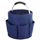 Skládací košík na nářadí s otočnými vnějšími kapsami a polstrovaným madlem objem 17 L průměr 28 cm a výška 28 cm na zahradní i ruční nářadí 7