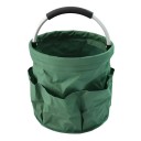 Skládací košík na nářadí s otočnými vnějšími kapsami a polstrovaným madlem objem 17 L průměr 28 cm a výška 28 cm na zahradní i ruční nářadí 4