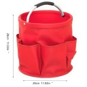 Skládací košík na nářadí s otočnými vnějšími kapsami a polstrovaným madlem objem 17 L průměr 28 cm a výška 28 cm na zahradní i ruční nářadí 9