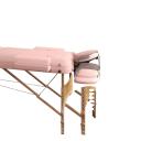 Skládací Masážní Lehátko Výškově Nastavitelné 62-88 cm s Opěrkou Hlavy Nosnost 250 kg 185 x 60 cm Dřevo a Umělá Kůže Růžové Pro Masáže 2